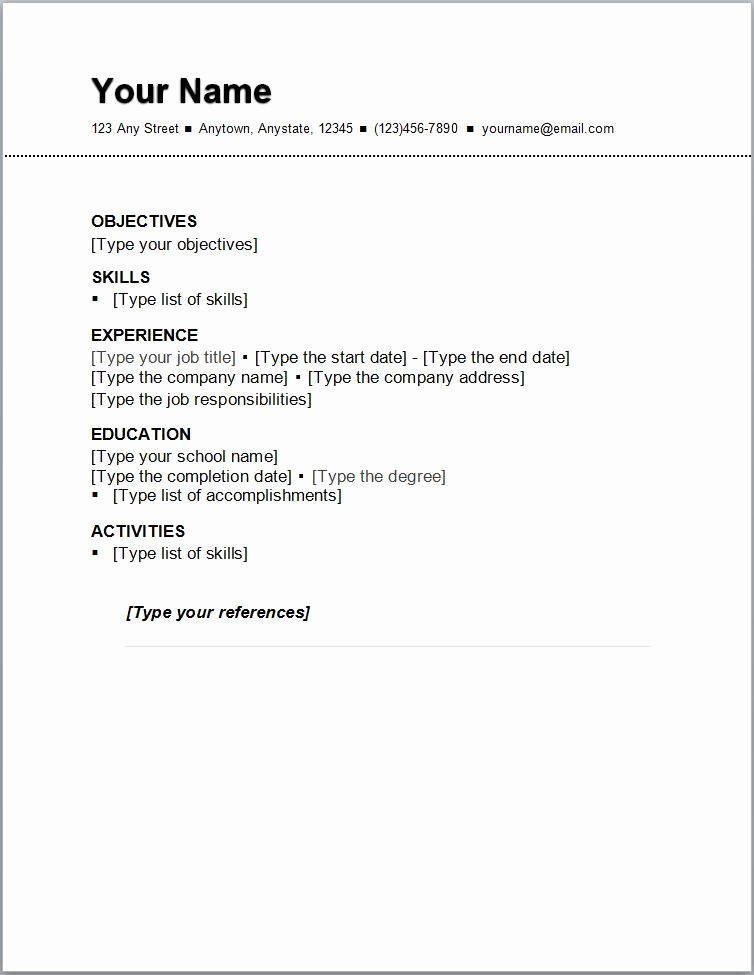 Example Of Simple Resume format Best Of Easy Resume format