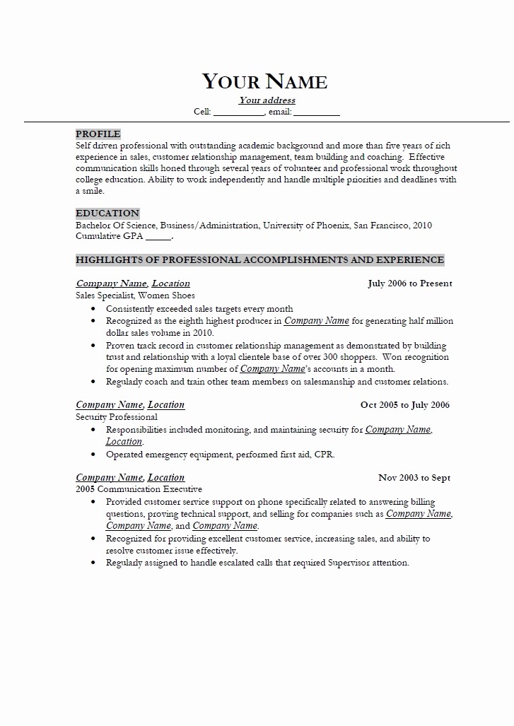 Example Of Simple Resume format Elegant Examples A Good Resume Template