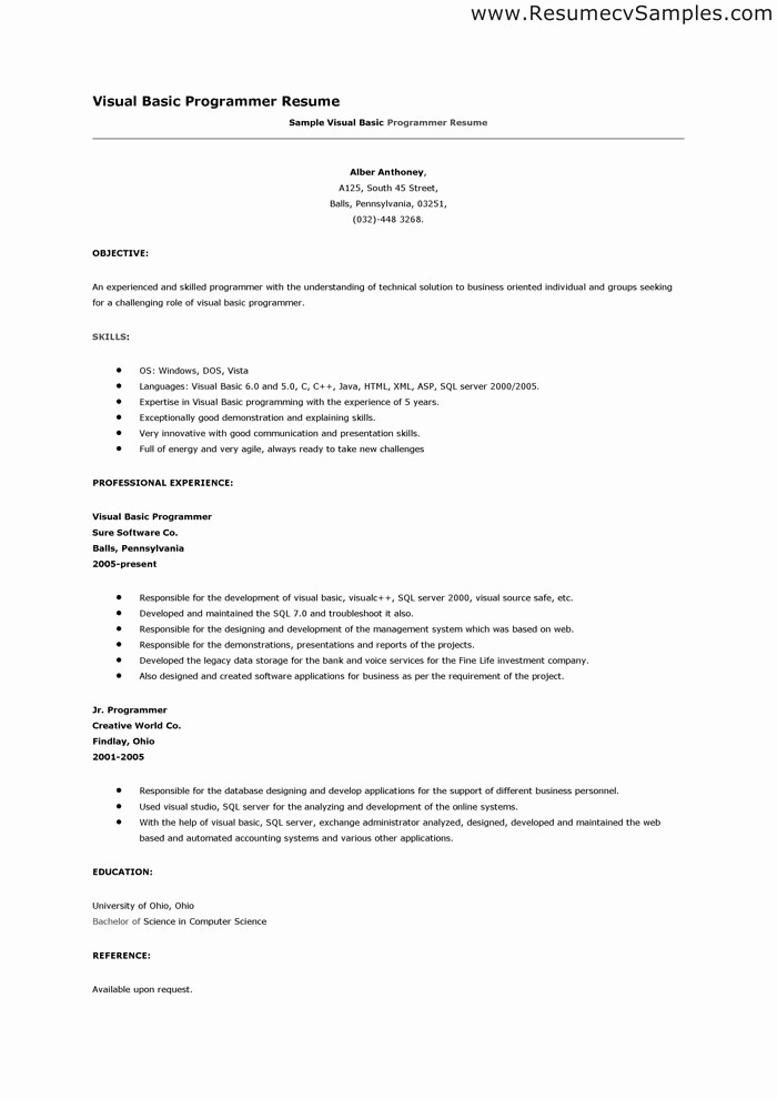 Example Of Simple Resume format Lovely Free Basic Resume Examples Resume Builder