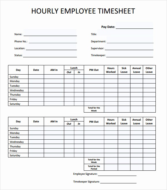 Example Of Timesheet for Employee Awesome 24 Sample Time Sheets