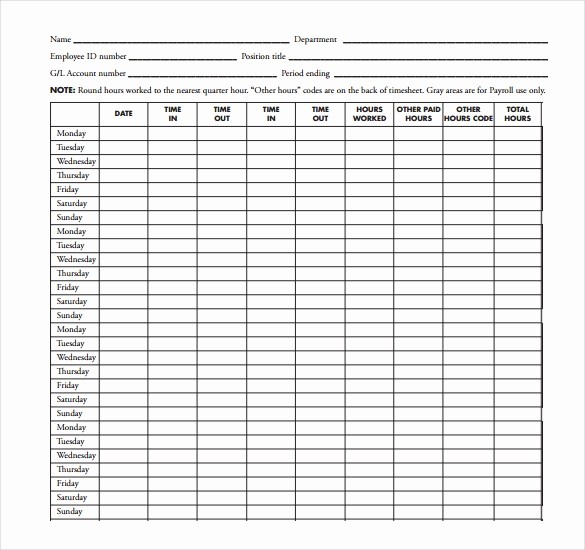 Example Of Timesheet for Employee Lovely 23 Monthly Timesheet Templates Free Sample Example