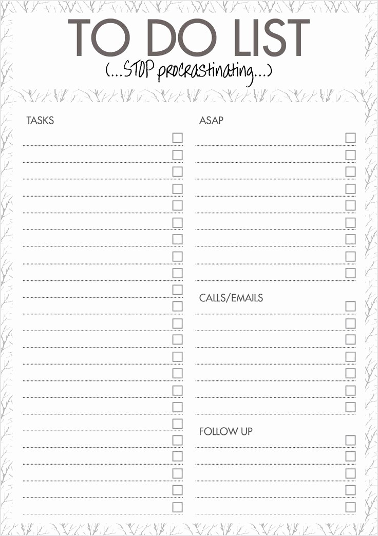 Example Of to Do List Awesome Printable Template to Do List Template Staying organized