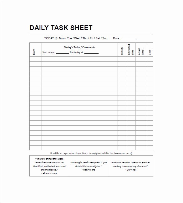 Example Of to Do List Fresh Task List Template