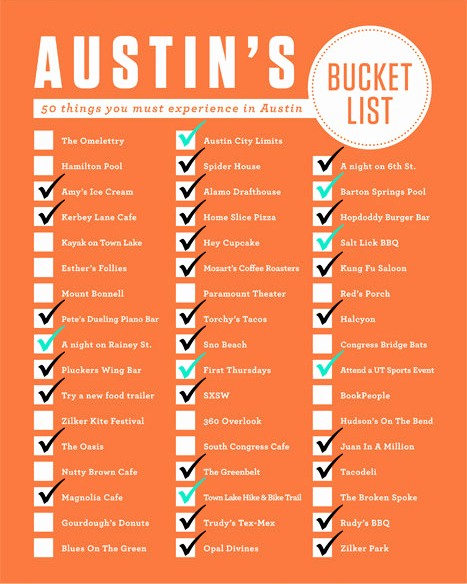 Example Of to Do List Luxury Austin Bucket List