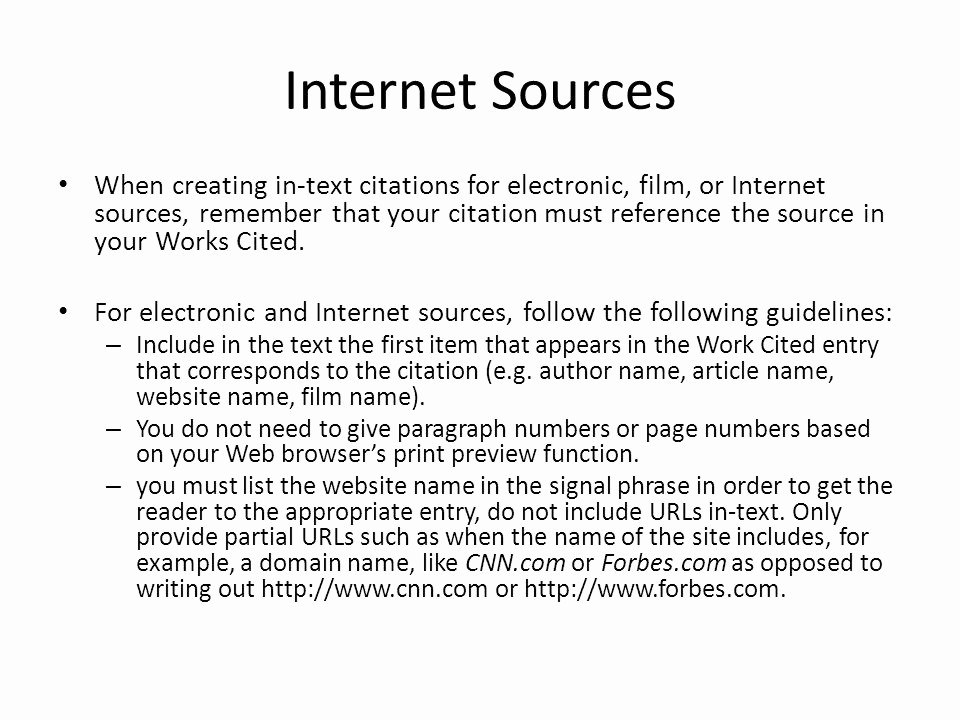 Example Of Work Cited Mla Elegant Work Cited Page Example for Internet