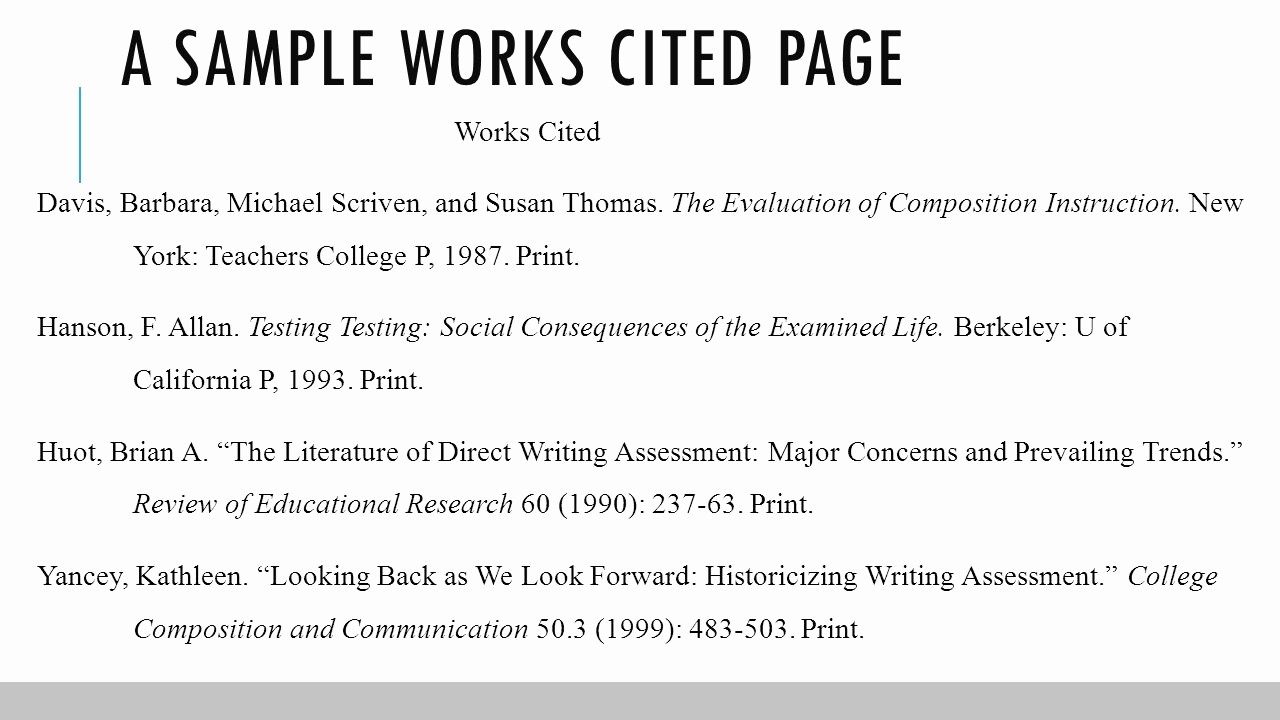 Example Of Works Cited Pages New Documentation In Mla format Ppt