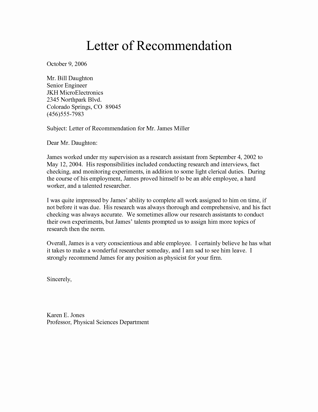 Examples Of A Reference Letter Inspirational Free Re Mendation Letter Download