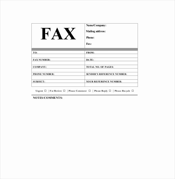 Examples Of Fax Cover Sheets Beautiful 10 Fax Cover Sheet Templates Free Sample Example