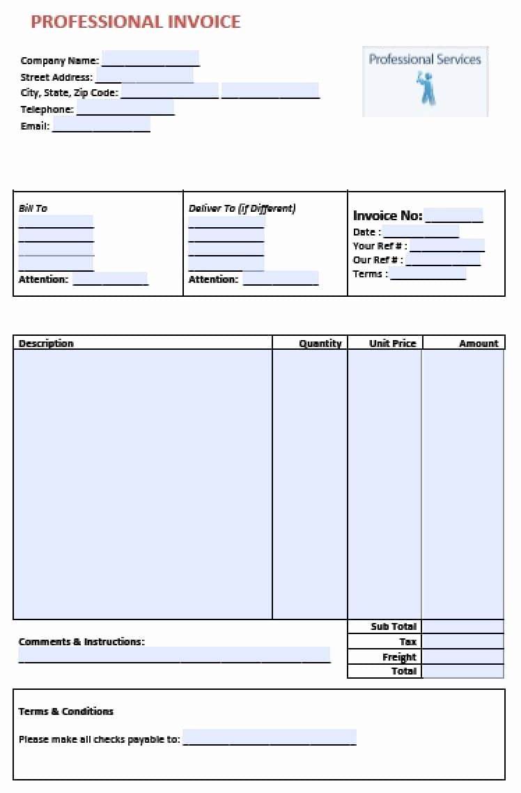 Examples Of Invoices for Services Fresh Free Professional Services Invoice Template Excel
