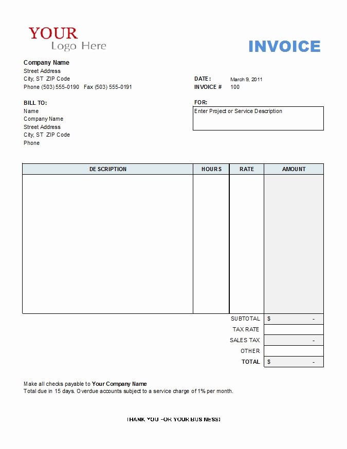 Examples Of Invoices for Services Inspirational Minimalist Template Of Service Billing Invoice with