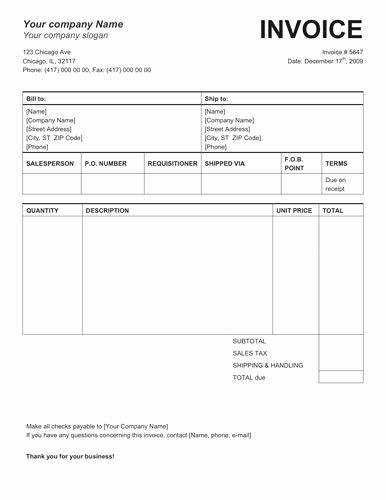 Examples Of Invoices In Word Beautiful Invoice Template Word Doc