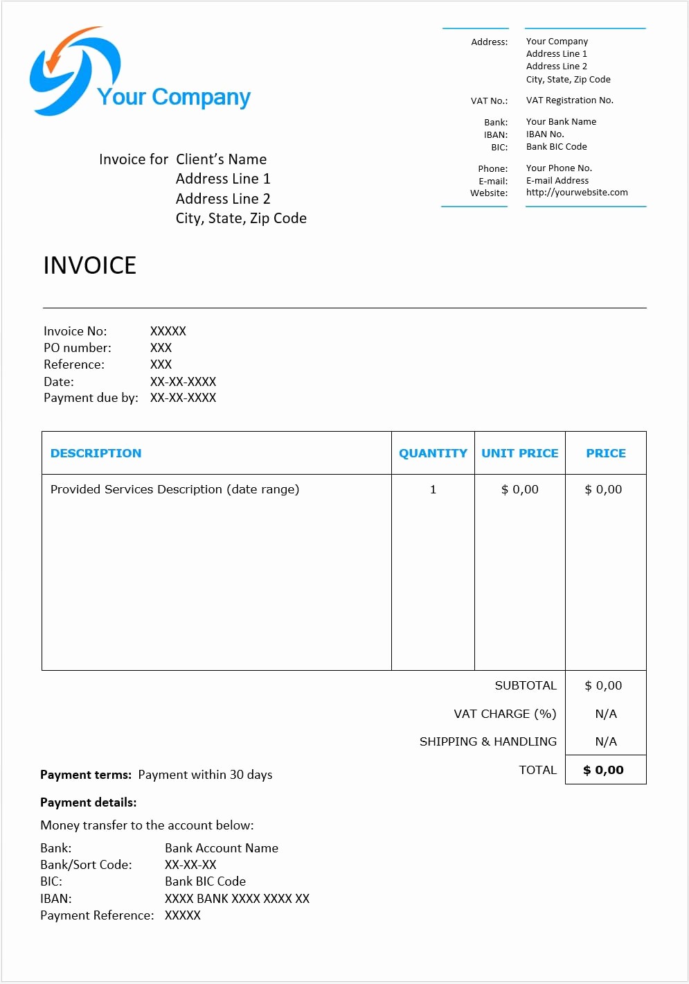 Examples Of Invoices In Word Luxury Invoice Example English Download Free Template for Word