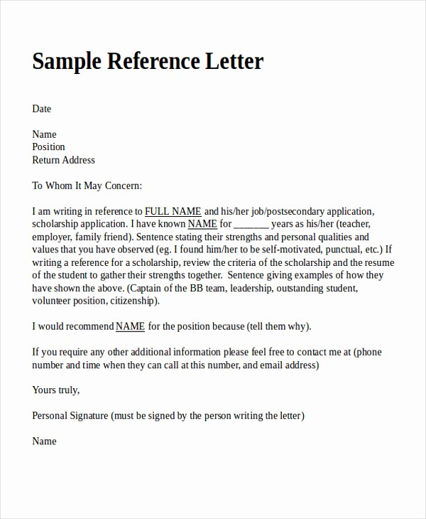 Examples Of Letters Of Reference Best Of Writing A Good Reference Letter Samples