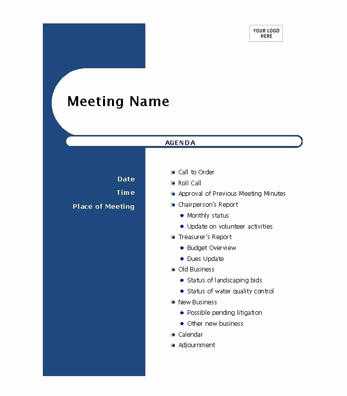 Examples Of Meeting Agenda Templates Fresh 46 Effective Meeting Agenda Templates Template Lab