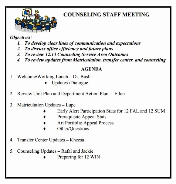 Examples Of Meeting Agenda Templates Lovely 8 Meeting Agenda formats Word Excel Pdf Templates