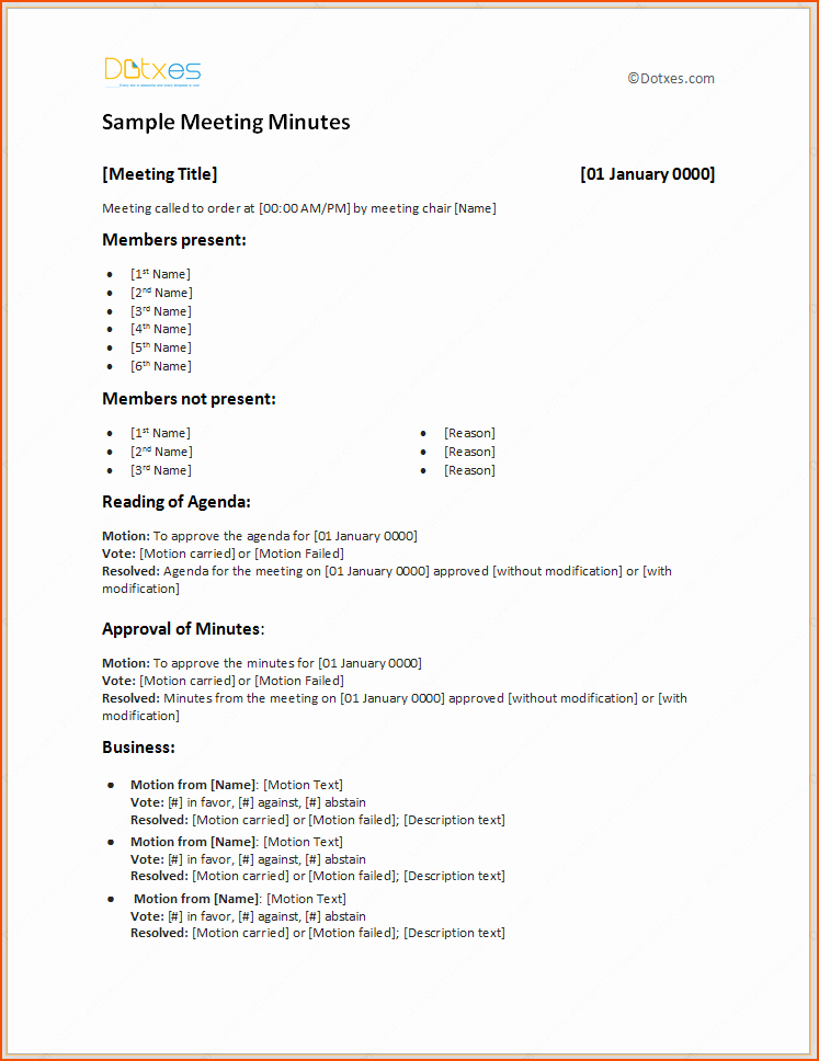 Examples Of Meeting Minutes Template Elegant 6 format for Meeting Minutes Bookletemplate