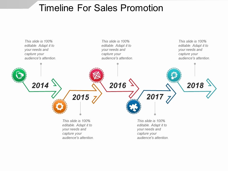 Examples Of Timelines In Powerpoint Elegant Timeline for Sales Promotion Powerpoint Presentation