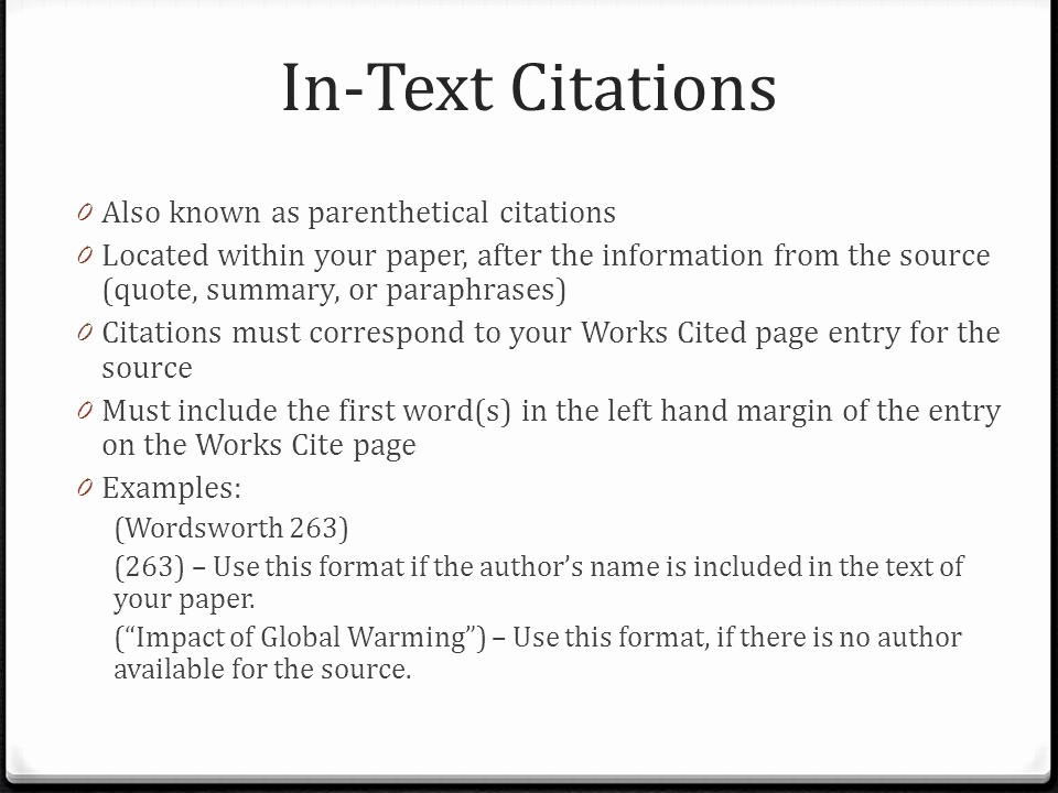 Examples Of Work Cited Pages Unique Creating the Works Cited Page Ppt Video Online