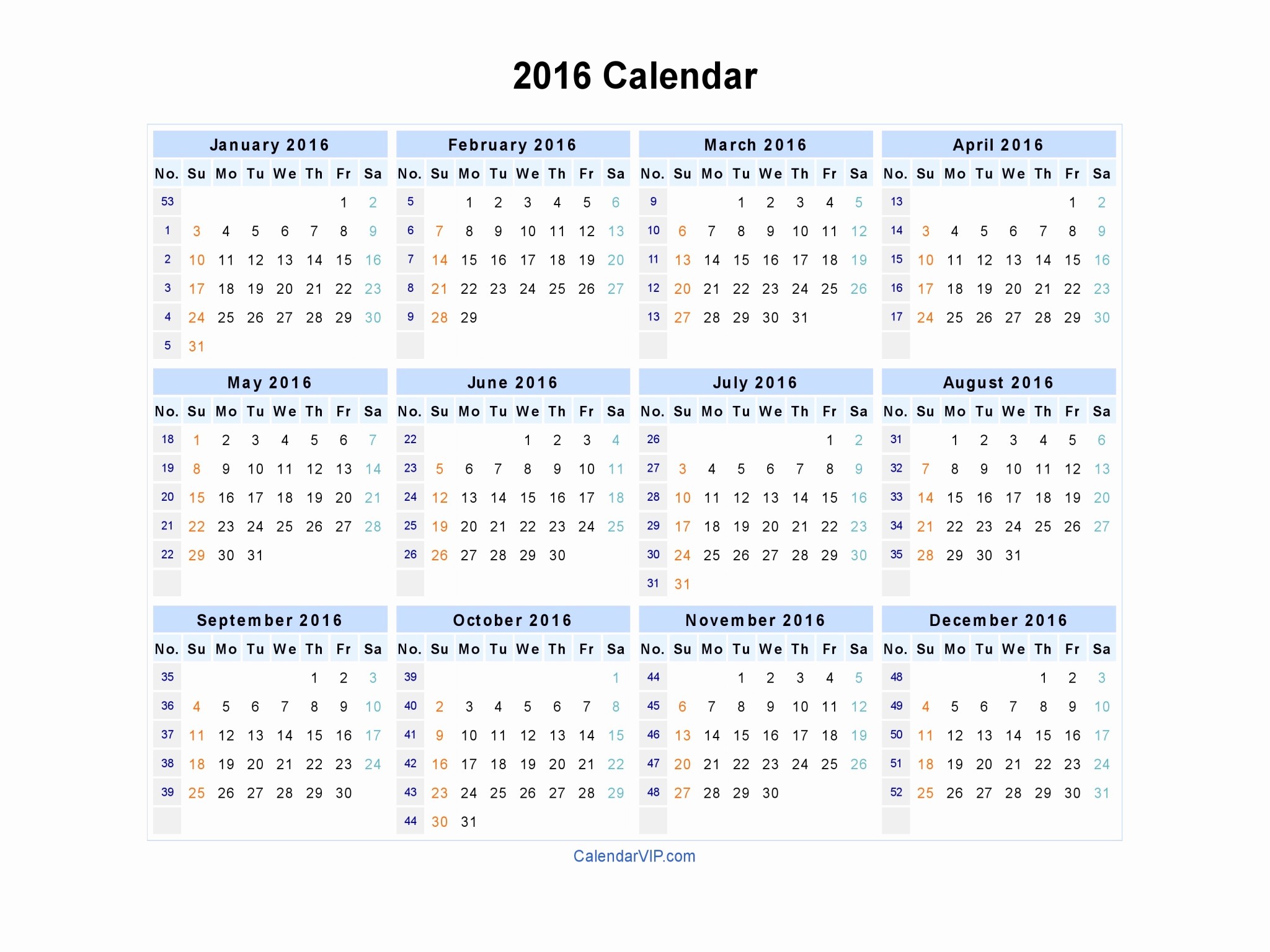 Excel 2016 Calendar with Holidays Elegant 2016 Calendar Blank Printable Calendar Template In Pdf