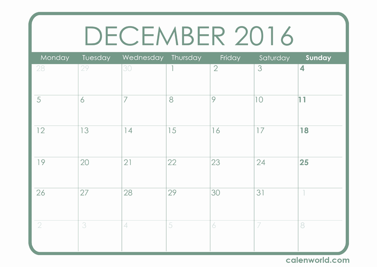 Excel 2016 Calendar with Holidays Luxury December 2016 Calendar Excel – 2017 Printable Calendar