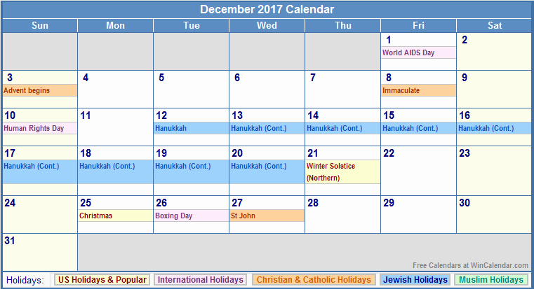 Excel Calendar 2017 with Holidays Beautiful December 2017 Calendar with Holidays