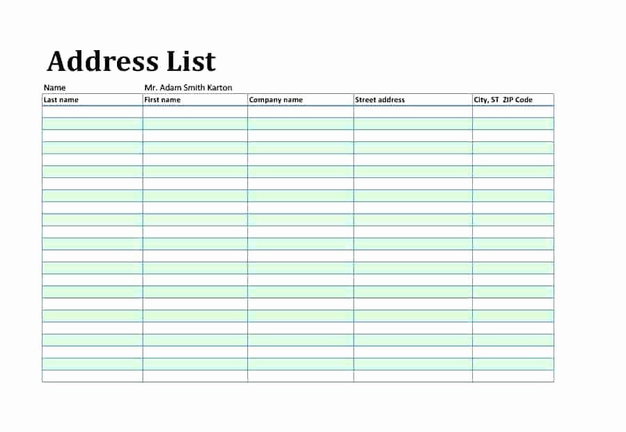 Excel Contact List Template Free Beautiful Phone Number List Personal Name Address Contact Template