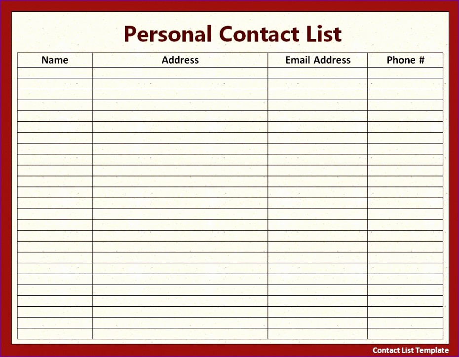 Excel Contact List Template Free Luxury 12 Excel Address List Template Exceltemplates