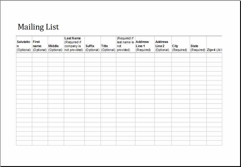 Excel Contact List Template Free Luxury Excel Mailing List Fully Customizable Template