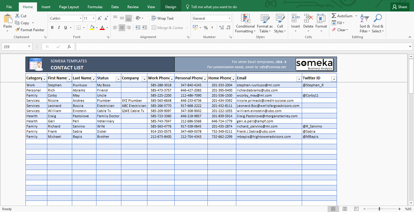 Excel Customer Database Template Free Beautiful Contact List Template In Excel