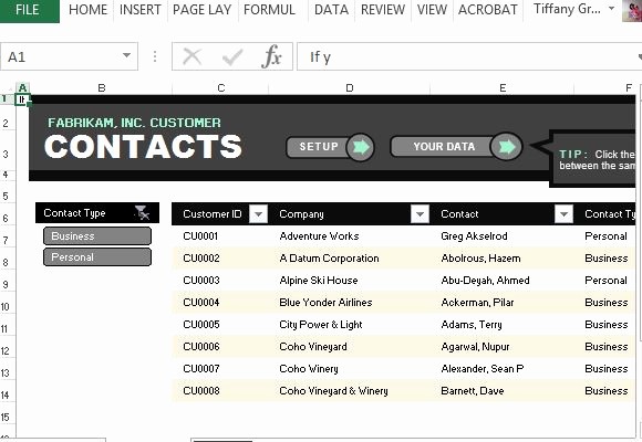 customer contact list template for excel