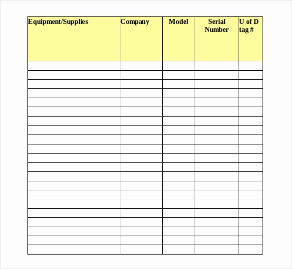Excel Equipment Inventory List Template Elegant 16 tool Inventory Templates – Free Sample Example