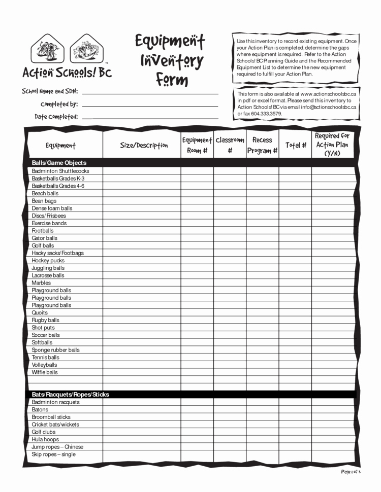 Excel Equipment Inventory List Template Inspirational Football Equipment Inventory Spreadsheet Google Spreadshee