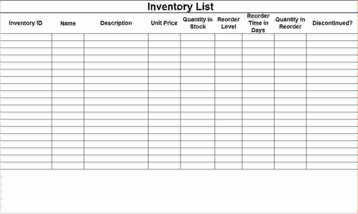 Excel Equipment Inventory List Template Lovely 7 Excel Inventory Template