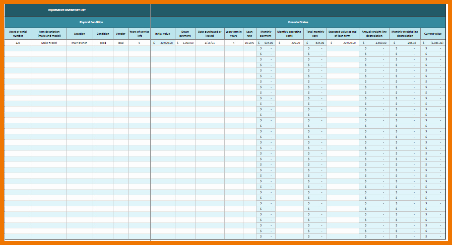Excel Equipment Inventory List Template Unique Excel Inventory List Template software 7 0 License Barownist