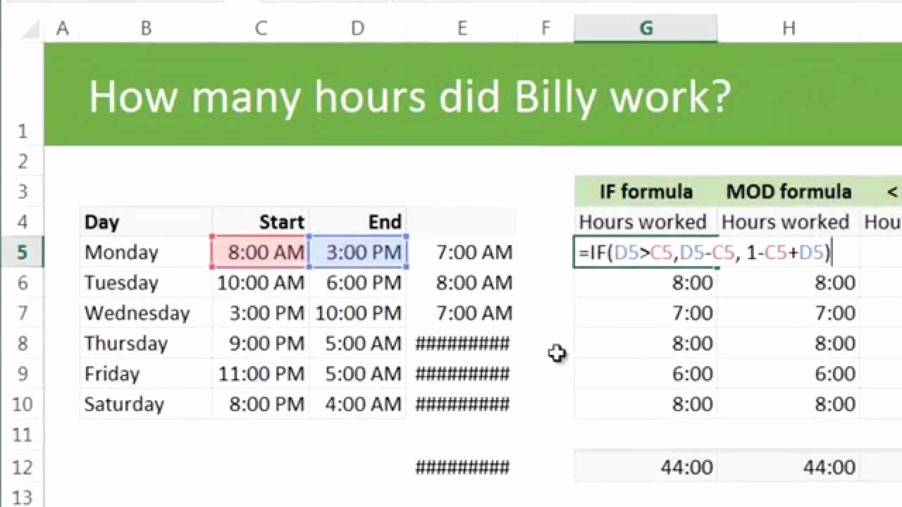 50 Excel Formula For Payroll Hours