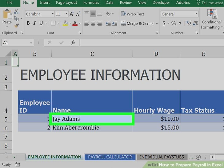 Prepare Payroll in Excel