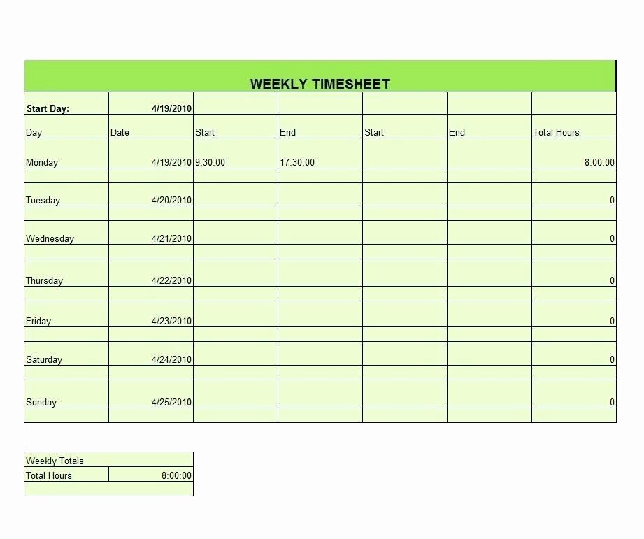 Excel formula for Time Card Elegant Timecard Template Excel 2010 Excel Time Card Template