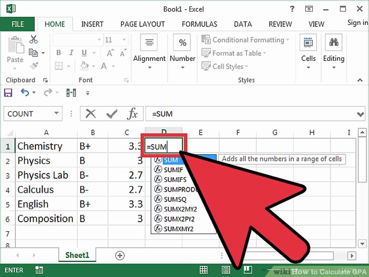 Excel formula to Calculate Gpa Best Of 4 Ways to Calculate Gpa Wikihow