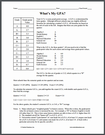 Excel formula to Calculate Gpa Lovely Calculating Gpa Worksheet Kidz Activities