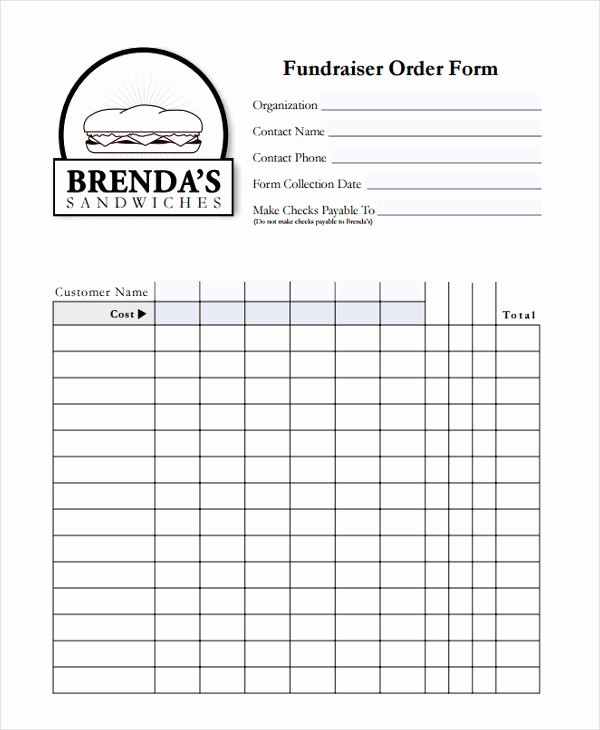 Excel Fundraiser order form Template Beautiful 8 Fundraiser order forms Free Sample Example format
