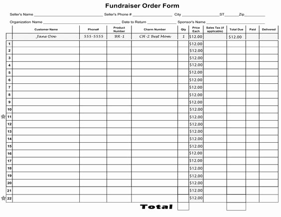 Excel Fundraiser order form Template Beautiful Fundraiser order Templates Word Excel Samples