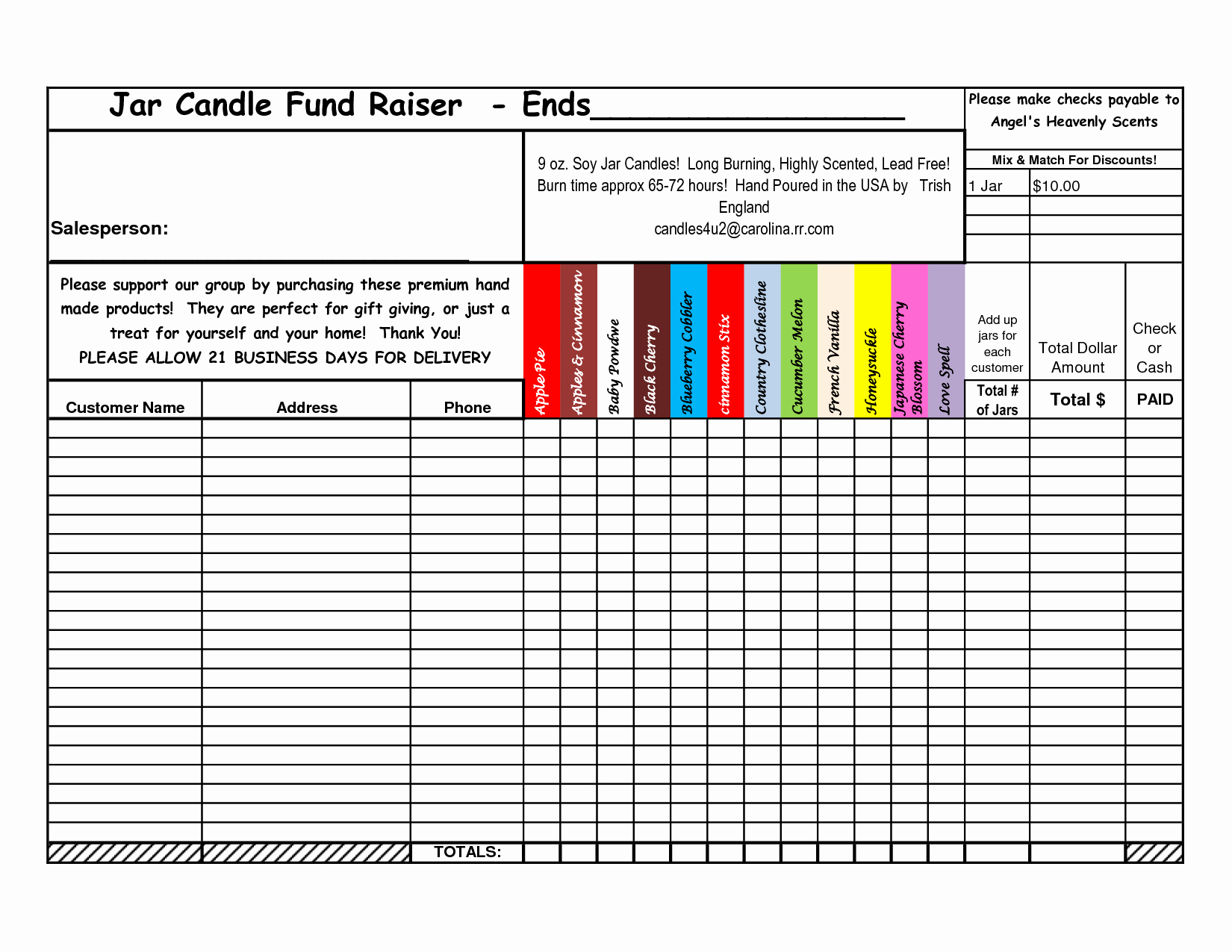 Excel Fundraiser order form Template Best Of 7 Best Of Printable Fundraiser order forms Free