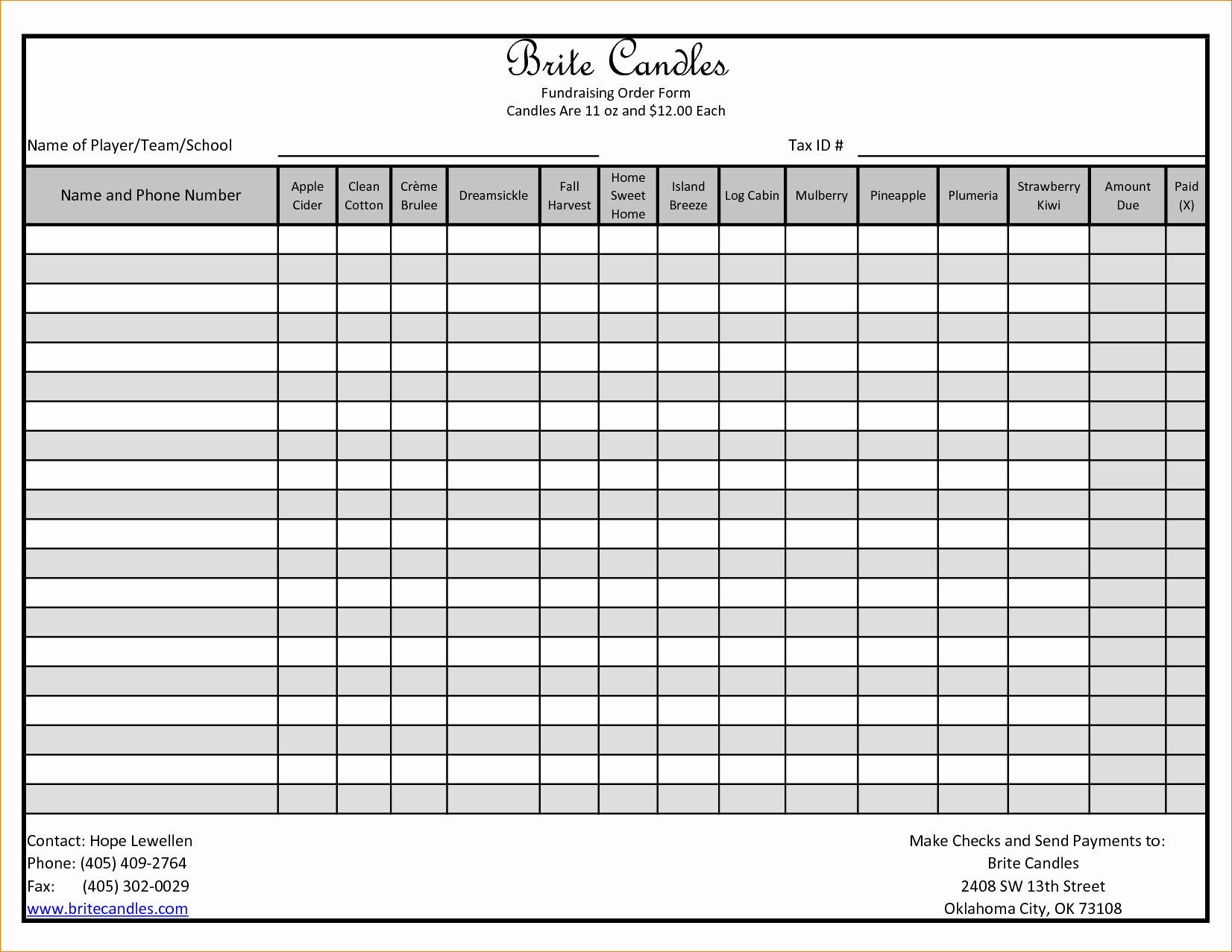 Excel Fundraiser order form Template Lovely 6 Excel order form Template