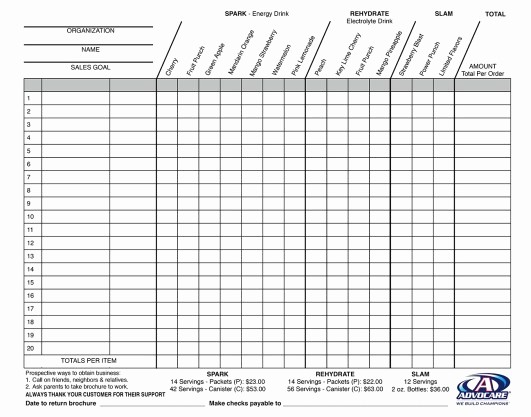 Excel Fundraiser order form Template Luxury Fundraiser order Templates Word Excel Samples