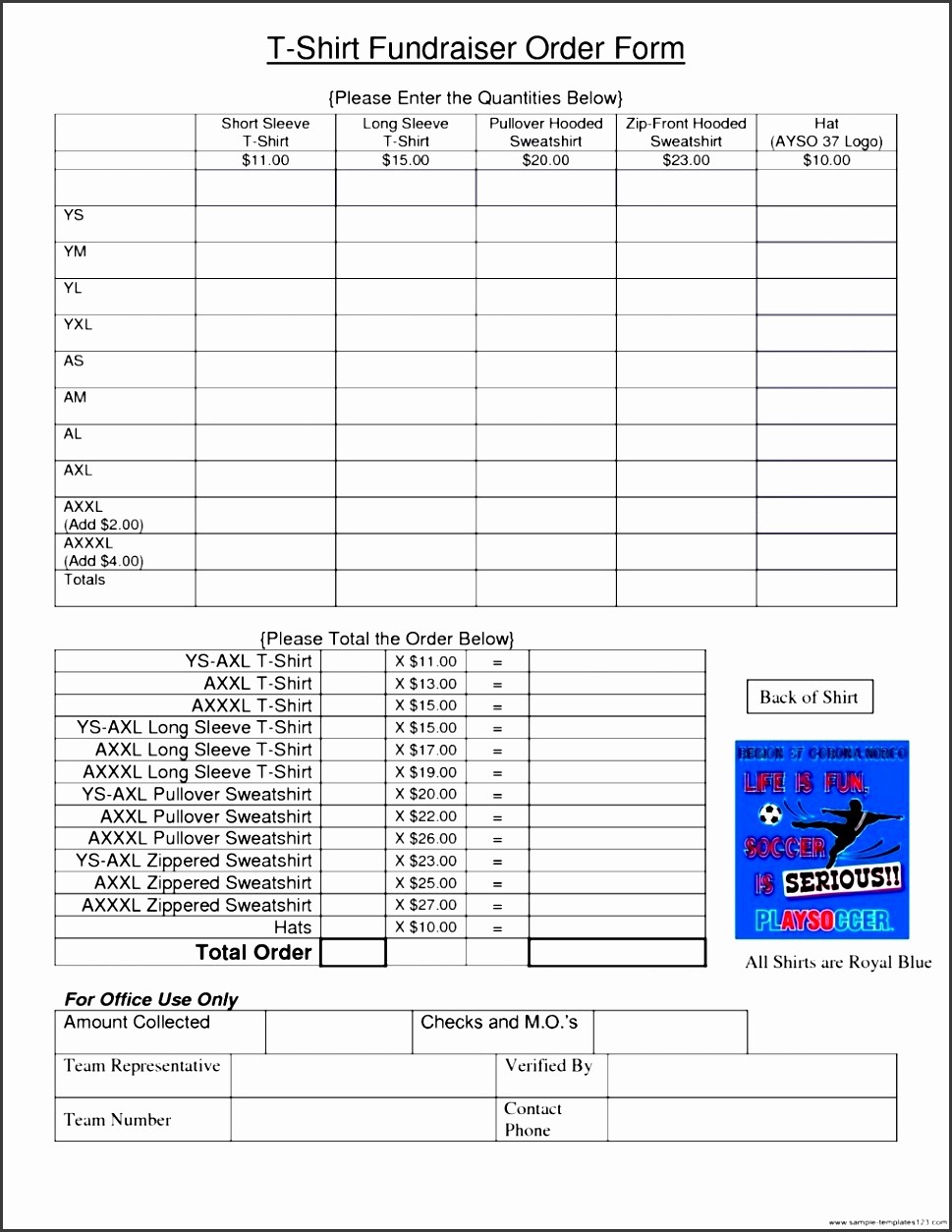 Excel Fundraiser order form Template Unique 9 Shirt order form Template Excel Sampletemplatess