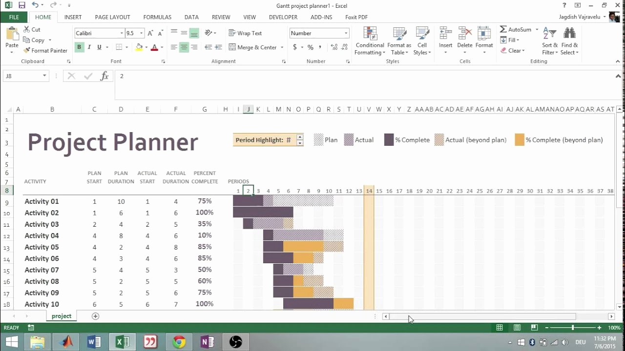 Excel Gantt Project Planner Template Inspirational Excel 2013 Using Gantt Project Planner Template
