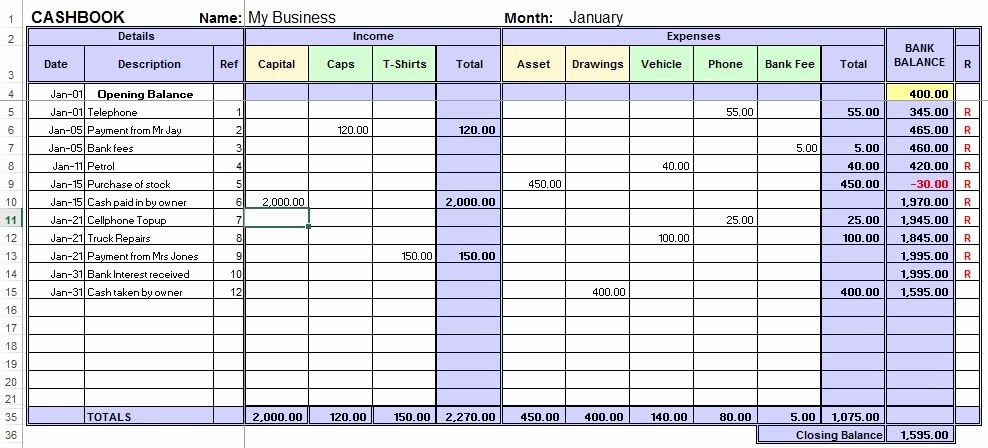 Excel Income and Expense Ledger Beautiful Excel Cash Book for Easy Bookkeeping Info