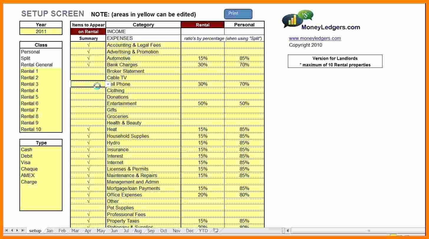 Excel Income and Expense Ledger New 10 Rental Property Ledger Excel