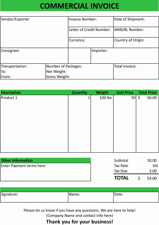 Excel Invoice Template Free Download Fresh Mercial Invoice Template Excel Free Download