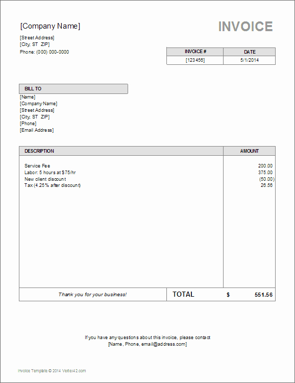 Excel Invoice Template with Logo Awesome 10 Simple Invoice Templates Every Freelancer Should Use